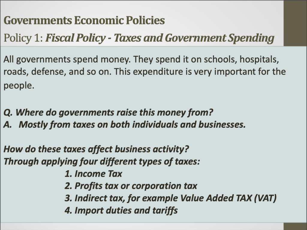 Government Objectives Presentation Notes